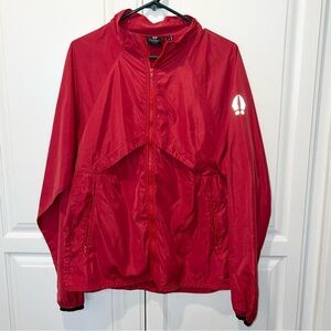 Bearded Goat Gorpcore Men’s Medium Red Windbreaker Pockets Zip Jacket